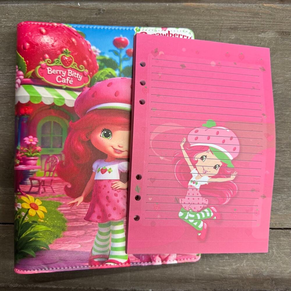 Strawberry Shortcake Girl A5 Binder with matching printed paper